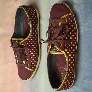 Keds x Taylor Swift Sneakers Purple With Gold Polkadot Size 8